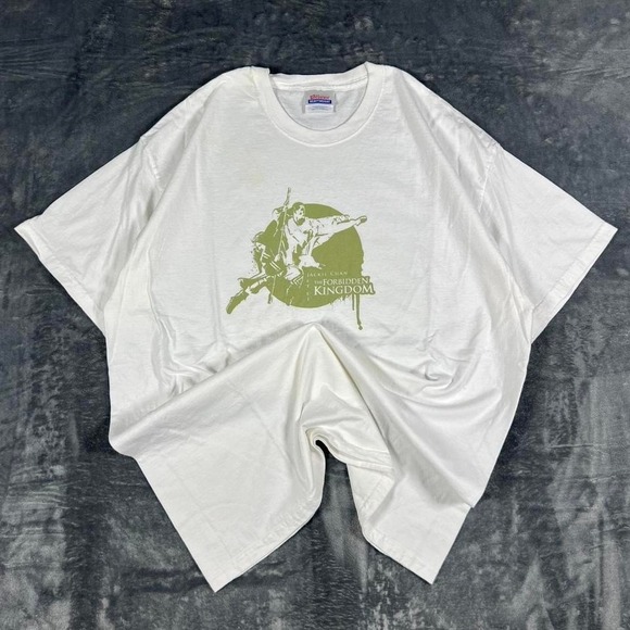2008 Jackie Chan The Forbidden Kingdom White Graphic T-Shirt - size XL - Picture 1 of 6